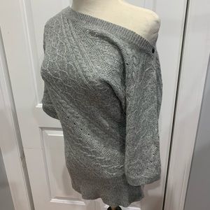 White House Black Market Knit Gray Off shoulder